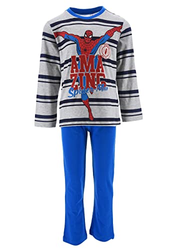 Sun City Spiderman Schlafanzug Jungen Pyjama Kinder Schlafanzug Langarm-Shirt + Schlaf-Hose, Größe Kids:104 von Sun City