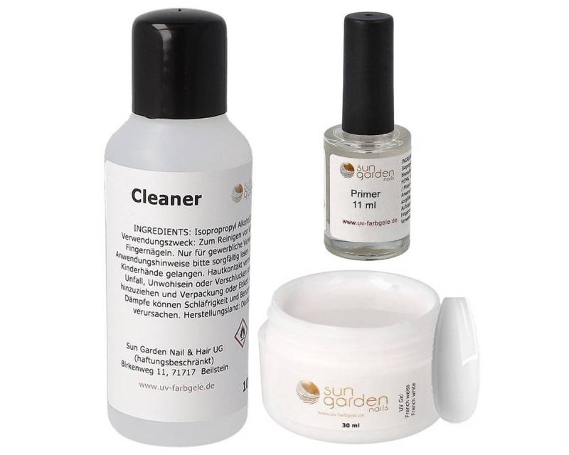 Sun Garden Nails UV-Gel Nailset mit French Gel weiss 30ml-Primer-Cleaner 100ml von Sun Garden Nails