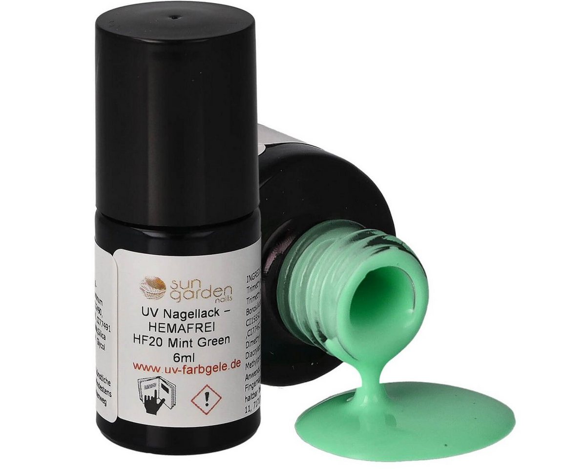 Sun Garden Nails Nagellack HF20 Mint Green - UV Nagellack 6ml – HEMAFREI von Sun Garden Nails