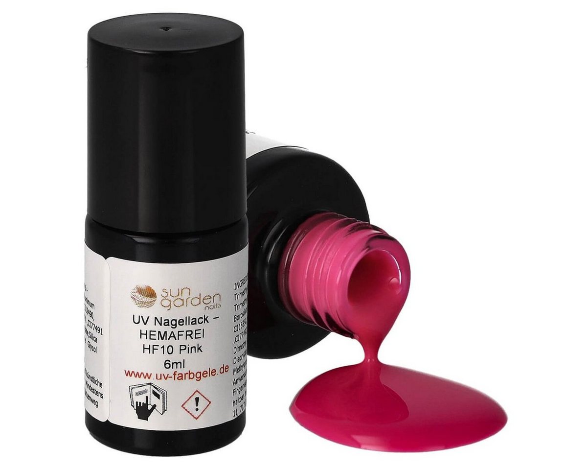 Sun Garden Nails Nagellack HF10 Pink - UV Nagellack 6ml – HEMAFREI von Sun Garden Nails