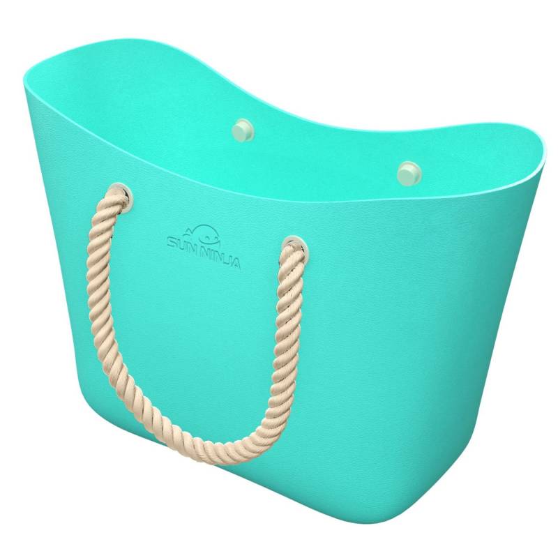 Sun Ninja Handytasche Strandtasche groß - Wasserdichte EVA-Tasche mit Henkel - Einkaufskorb (1-tlg), Strandtasche XXL Familie - Badetasche XXL Familie - Tragekorb Türkis von Sun Ninja