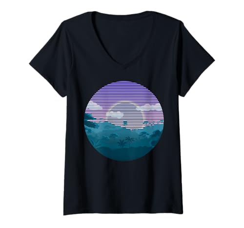 Damen Landschaftsdesign, Berge, Natur, Bäume und Wald T-Shirt mit V-Ausschnitt Damen Landschaftsdesign, Berge, Natur, Bäume und Wald T-Shirt mit V-Ausschnitt von Sun reflection, Outdoor Wildlife and Forest Gifts