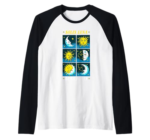 Boho Hexe Hippie Celestial Luna Solis Sun Man on the Moon Raglan von Sun & Moon Phases Boho Hippy Celestial Whimsigoth
