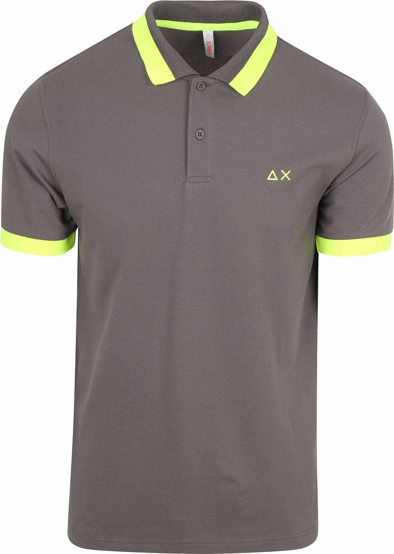 Sun68 Poloshirt Big Stripe Fluo Anthrazit - Größe L von Sun68