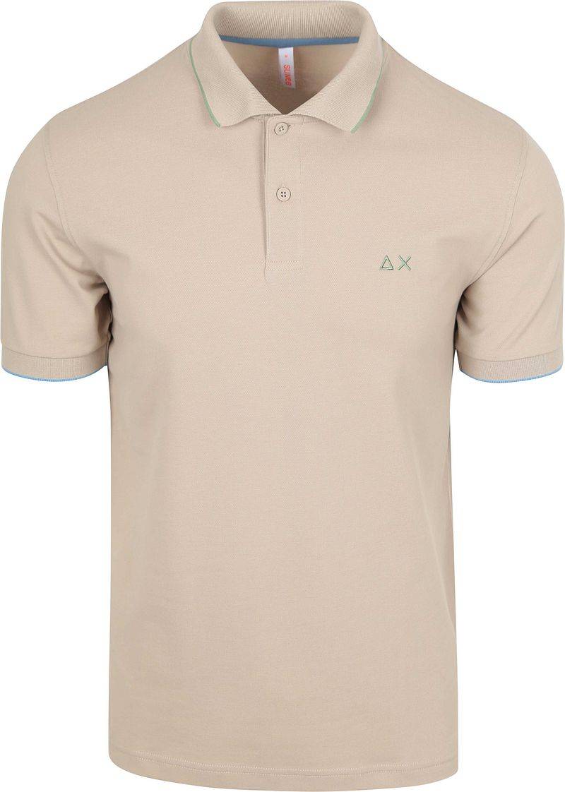 Sun68 Poloshirt Small Stripe Collar Greige - Größe XL von Sun68