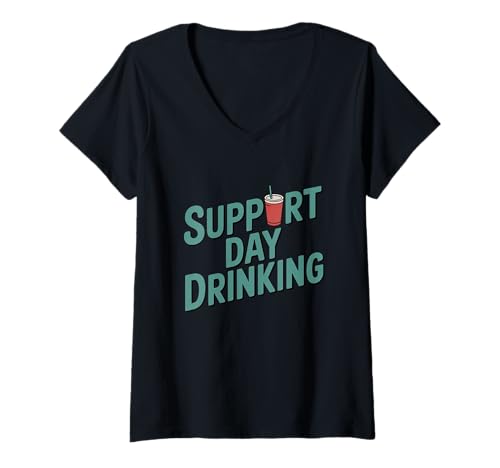 Damen Lustiger Tag Trinkgrafik für Partyliebhaber T-Shirt mit V-Ausschnitt Damen Lustiger Tag Trinkgrafik für Partyliebhaber T-Shirt mit V-Ausschnitt von SunBuzz Threads