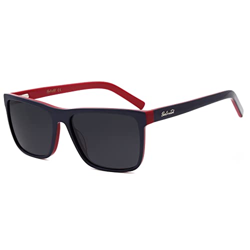 Herren Eckig Sonnenbrille Polarisiert UV Schutz Markenbrille Mode Sonnenbrillen Autofahren Dunkel Blau Rot Sonnenbrillen Effekt von SunCristal