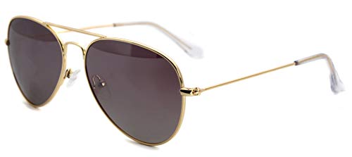 Kleines Sonnenbrille Für Teenager Junge Mädchen UV400 Schutz Polarisiert Sonnenbrille Herren Damen Kleines Gesicht Metallrahmen Gold Sonnenbrillen von SunCristal