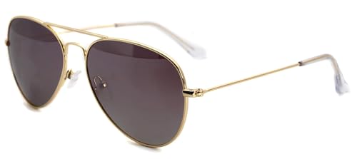 Kleines Sonnenbrille Für Teenager Junge Mädchen UV400 Schutz Polarisiert Sonnenbrille Herren Damen Kleines Gesicht Metallrahmen Gold Sonnenbrillen von SunCristal