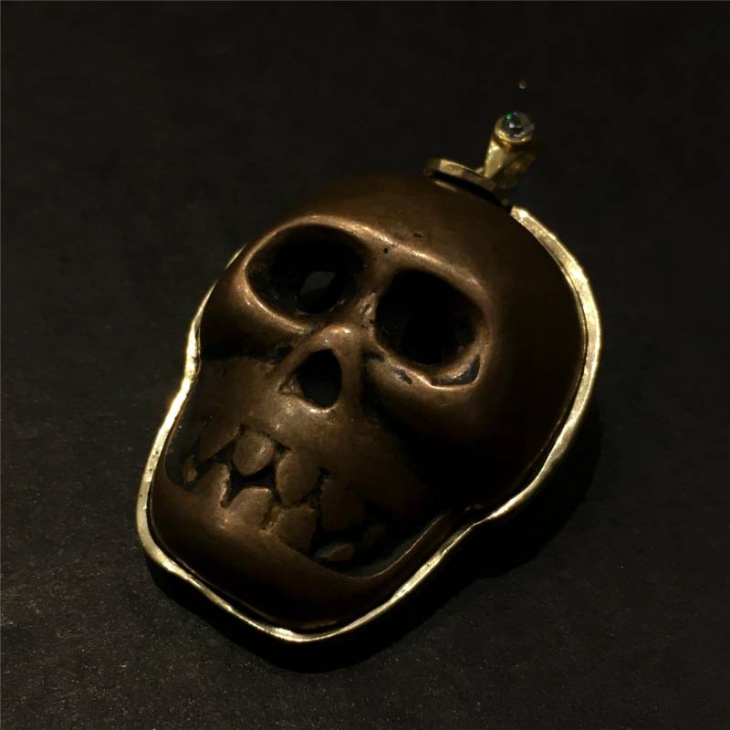 Bronze Totenkopf Anhänger Antikes Amulett, Meditations Schmuck Bronze Totenkopf Anhänger Antikes Amulett, Meditations Schmuck von SunFlowerAntiqueShop