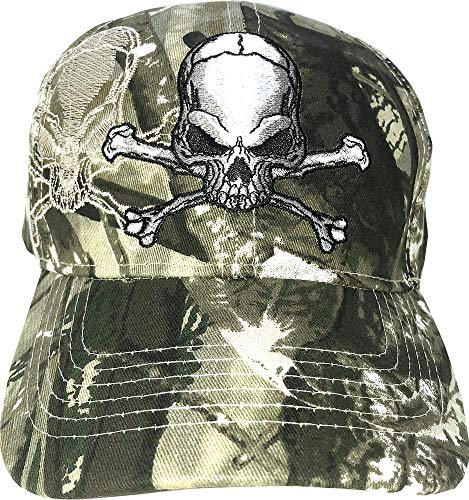 SunGal Totenkopf-Kappe mit Schatten, 3D Stickerei Baseballmütze für Herren (Camo) von AborenCo