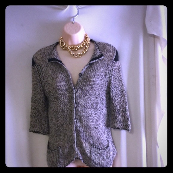 Ausverkauf Krizia Trikot Einzigartige Handgefertigte Leinen Cardi M von SunInPisces17