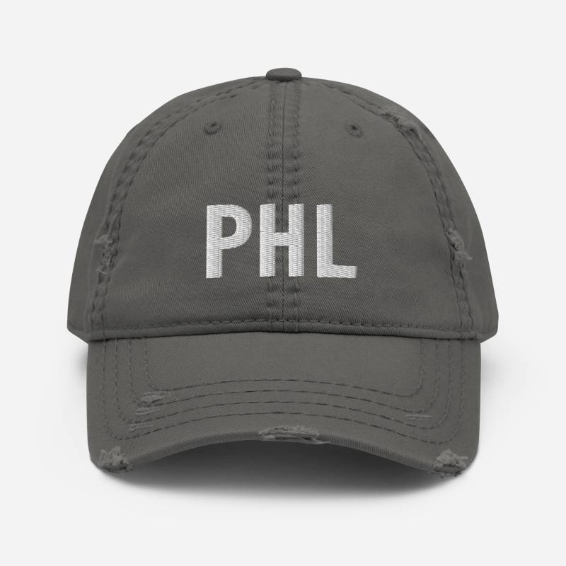 Phl Distressed Hut | Philly Bestickte Baseballkappe von SunRaesApparel