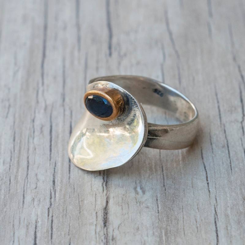 Blauer Saphir Silber Ring Edler Statement Schmuck von SunSanJewelry