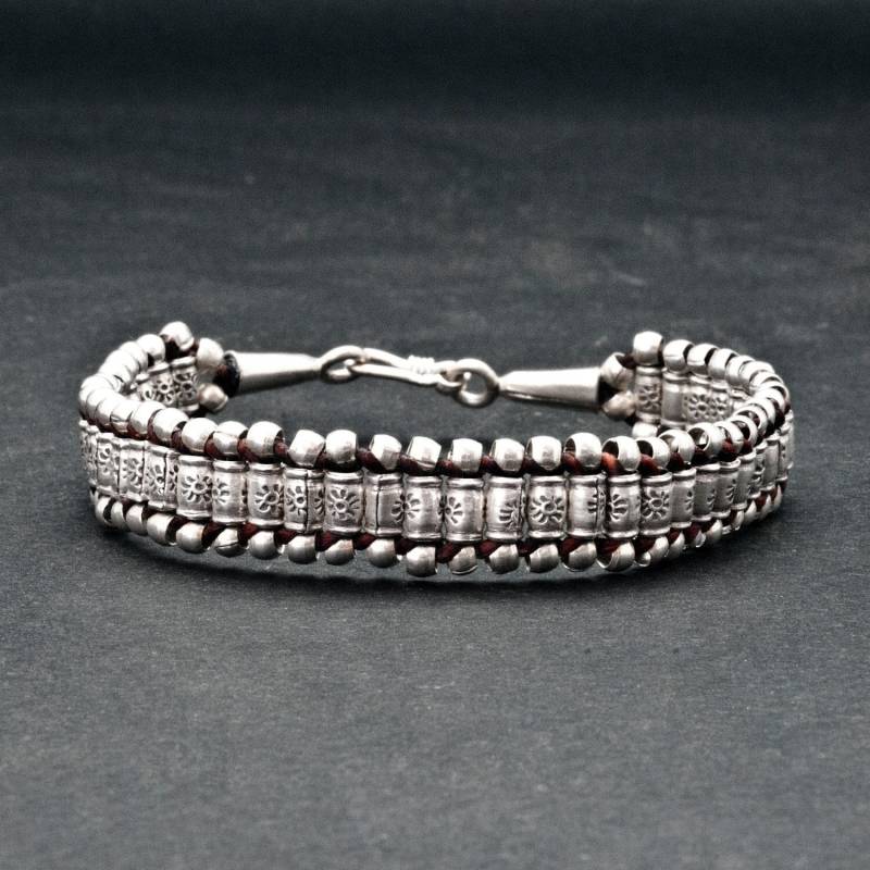 Handgewebtes Sterling Silber Armband, Männer Oder Frauen Freundschaftsarmband, Boho Unisex Schmuck von SunSanJewelry