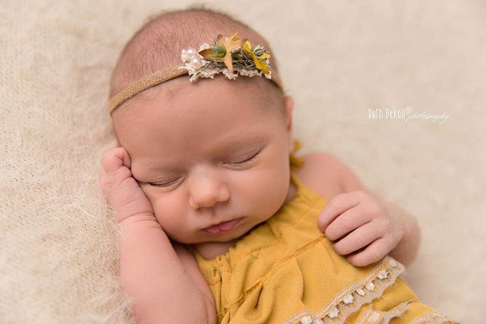 Babyfotografie Stirnband, Haarband Baby Taufe, Blumenmädchen Hochzeit, Baby , Kinderfotos Accessoires von SunShinePropsShop