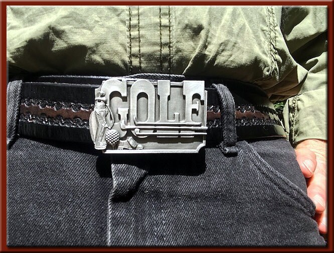 Golf Pewter Belt Buckle Passt Bis 1 3/4 "Belt. 7/8 "High, 3" Wide von SunWizardCreations