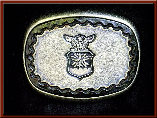 United States Air Force Emblem Design, Handgefertigt, Leder Gürtelschnalle Passt Bis Zu 1 3/4" Breite Gürtel 2 1/2" High X 3 1/4" Long von SunWizardCreations