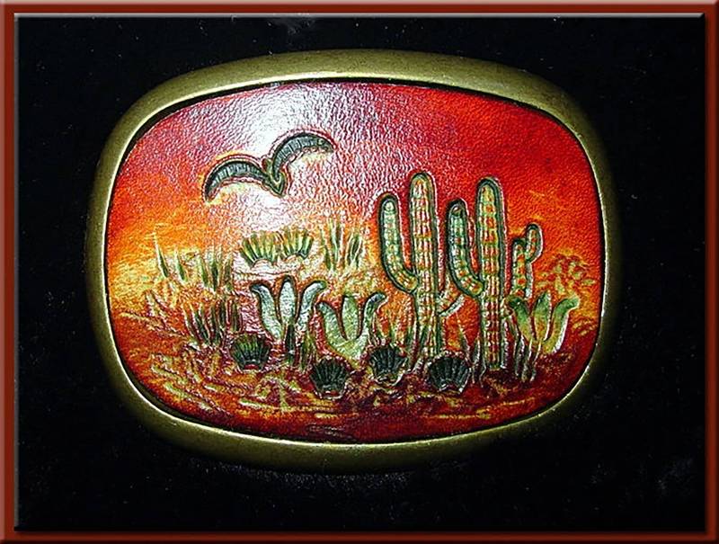 Wüstenkakte Southwestern Style Handgefertigte, Handgefertigte Gürtelschnalle Passend Für Bis Zu 1 3/4 "Breite Gürtel. 2 1/2" Hoch X 3 1/4" Lang von SunWizardCreations