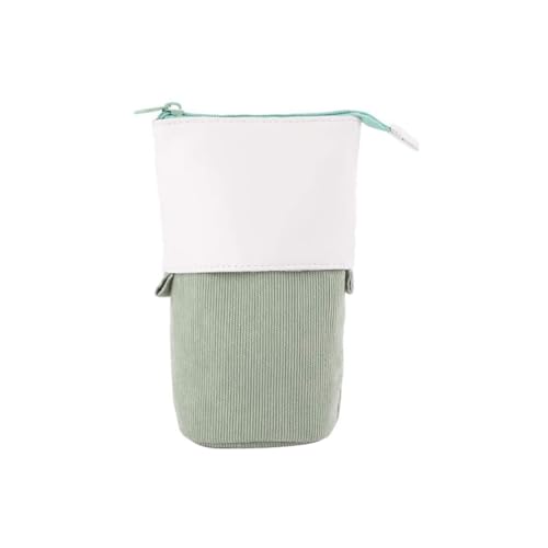 Bleistift-Teleskophalter einziehbarer Stifthalter Federmäppchen Bleistiftbeutel Bleistiftbeutel Teleskop-Briefpapieretui PU-Stand-up-Transformer-Tasche multifunktionale Pop-up-Make-up-Tasche Grün von SunaOmni