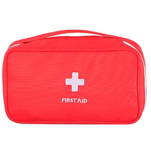 Mini-Erste-Hilfe-Set, Leere Reise-Pillen-Organizer, Aufbewahrungsbox für Outdoor-Camping, Notfall, rot, kleines Survival-Kit, Pillentasche, Leere Notfalltasche von SunaOmni