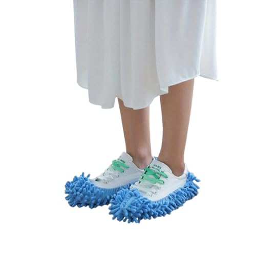 3PCS Mehrzweck-Bodenstaub Hausschuhe Schuhabdeckung Mop Kopf Abdeckung Wischen Schuhe Bequeme Hausreinigung (Blau,Einheitsgröße) von Suncadmious