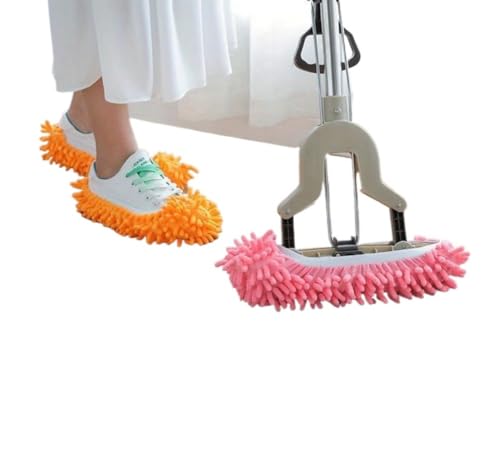 3PCS Mehrzweck-Bodenstaub Hausschuhe Schuhabdeckung Mop Kopf Abdeckung Wischen Schuhe Bequeme Hausreinigung (Lila,Einheitsgröße) von Suncadmious