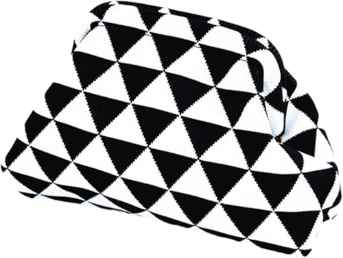 Abendtasche Clutch Purses für Frauen Beach Woven Crochet Handtasche Dumpling Clutch Ruched Cloud Purse Colorblock Bag (weiß,Einheitsgröße) von Suncadmious