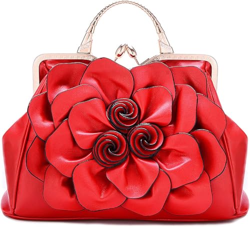 Damen Abend Clutches Handtaschen Formal Party Geldbörsen Hochzeit Geldbörsen Handgelenke Ethnische Totes Satchel (rot,Einheitsgröße) von Suncadmious