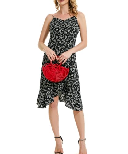 Damen Bambus Handtaschen Handmade Geldbörsen Tote Bag (rot,L) von Suncadmious