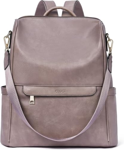 Suncadmious Damen Rucksack Geldbörse Leder Anti-Diebstahl Große Mode Designer Reisetasche Damen Umhängetaschen (Lila,Einheitsgröße) von Suncadmious