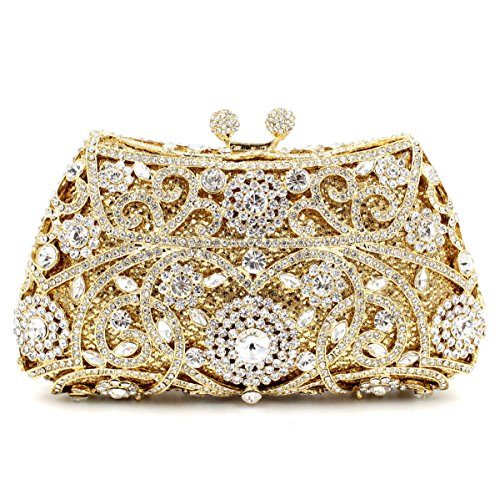 Formal Strass Kristall Clutch Abend Hochzeit Tasche für Frauen (Aprikose,Einheitsgröße) von Suncadmious