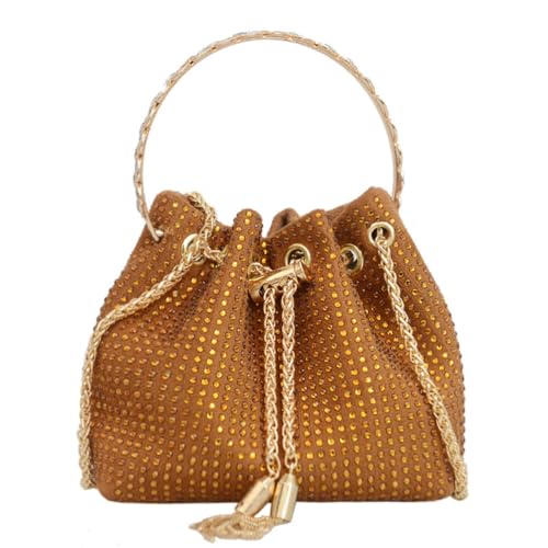 Sparkly Diamond Abendtasche Clutch Purses für Frauen Strass Geldbörse Glitter Handtasche für Party Prom Cocktail Hochzeit (Braun,Einheitsgröße) von Suncadmious