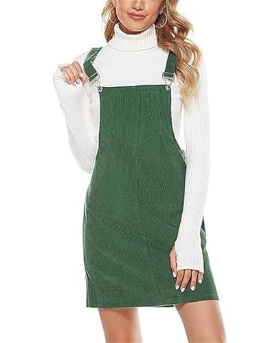 Damen Latzkleid aus Cord mit verstellbarem Träger Mini Latzkleid mit Hosenträgern von Suncolour