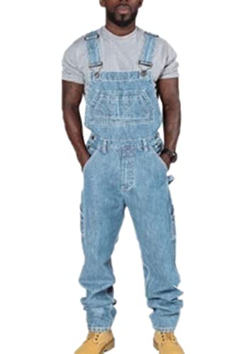 Herren Denim Latzhose Overalls Herren Jeans Latzanzug Loose Fit Cargo Workwear Strampler Overalls von Suncolour