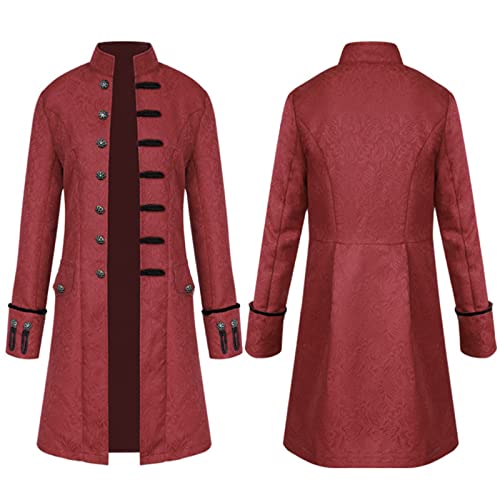 Herren Gothic Gehrock Smoking Herren Viktorianische Cosplay Jacke Schwarz Steampunk Fancy Cool Frack Größe 4XL von Suncolour