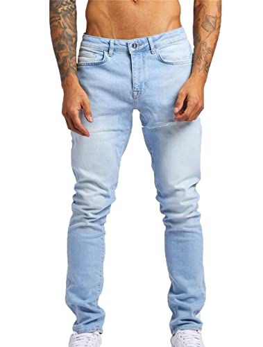 Suncolour Herren Skinny Jeans Herren Faded Stretch Slim Denim Hose Classic Fit Retro Denim Hose von Suncolour