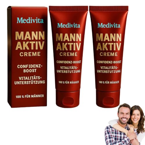Medivita Mann Aktiv Creme, Men CONFIDENZ-BOOST, Medivita Vitalitäts-Unterstützung Creme für VITALITATSUNTERSTUTZUNG (2 Stück) von Suncy