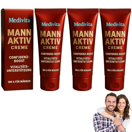 Medivita Mann Aktiv Creme, Men CONFIDENZ-BOOST, Medivita Vitalitäts-Unterstützung Creme für VITALITATSUNTERSTUTZUNG (3 Stück) von Suncy