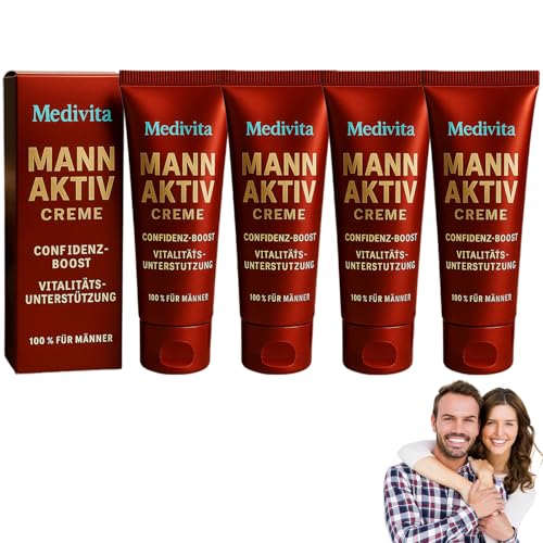 Medivita Mann Aktiv Creme, Men CONFIDENZ-BOOST, Medivita Vitalitäts-Unterstützung Creme für VITALITATSUNTERSTUTZUNG (4 Stück) von Suncy
