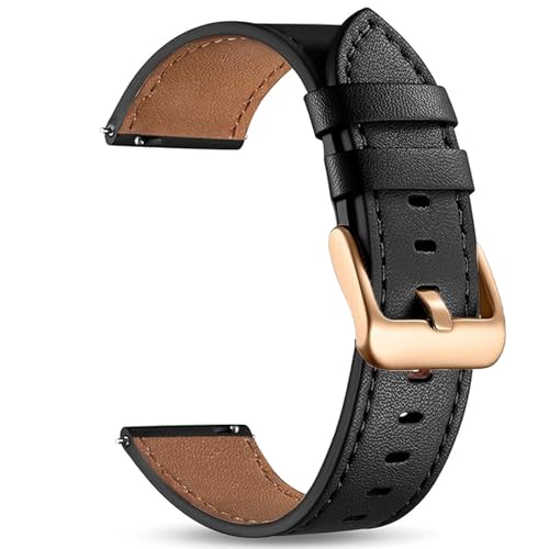 Sundara 18MM Leder Armband Kompatibel mit Garmin Vivoactive 4S/Vivomove3S/Venu 3S/Venu 2S Hochwertiges Nappaleder Ersatzarmband für Garmin Forerunner 255S/255S Music/265S mit Schnellwechsel Verschluss von Sundara