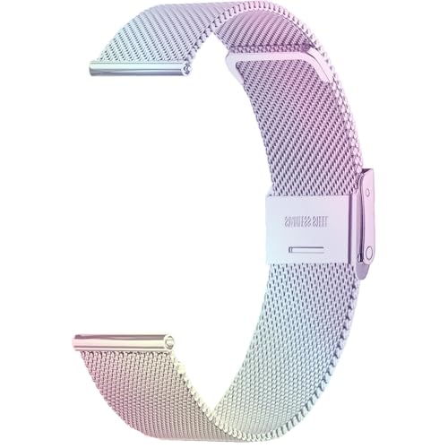 Sundara 18mm Edelstahl Milanese Mesh Armband Kompatibel mit Garmin Vivoactive 4S/Garmin Vivomove 3S/Venu 3S/Venu 2S/Forerunner 255s/255s Music/265s Armband Schnellwechsel Unisex von Sundara