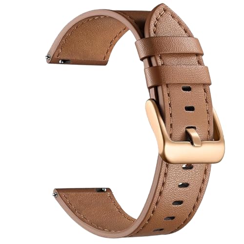 Sundara 19MM Leder Armbanduhr Band Kompatibel mit Veryfitpro ID205L Premium Grain Leder Ersatzarmband für GRV FC1 IDW15 ID205S ID205G ID215G ID216 ID205L YM205L Uwatch3 mit Schnellwechsel Verschluss von Sundara
