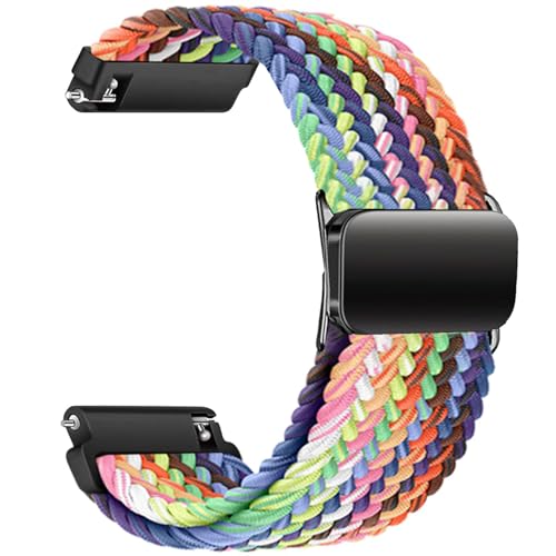 Sundara 19mm Magnetisch Gewebt Armband für Veryfitpro ID205L Geeignet für GRV FC1 IDW15 ID205S ID205G ID215G ID216 ID205L YM205L Uwatch3 Ufit Elastisch Nylon Weich Sport Stretch Armband für Unisex von Sundara