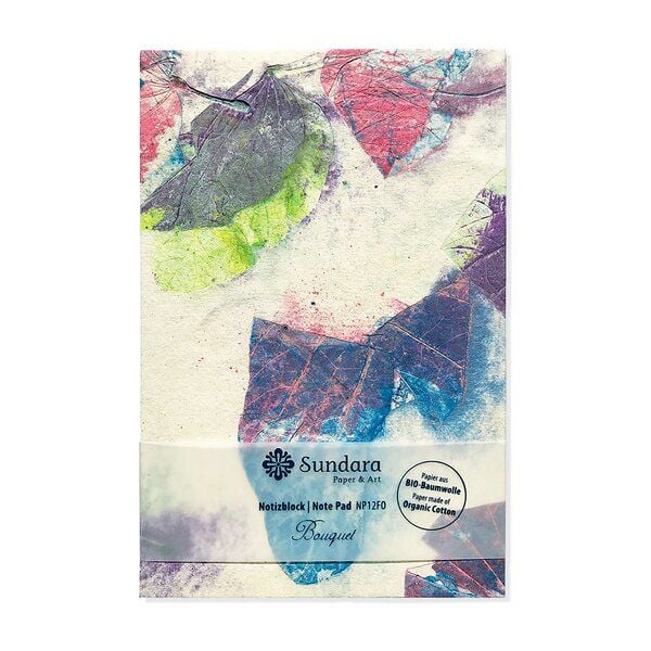 Sundara Notizblock "Bouquet" – handgeschöpftes Recycling Biobaumwoll-Papier, Indigo Sundara Notizblock "Bouquet" – handgeschöpftes Recycling Biobaumwoll-Papier, Indigo von Sundara