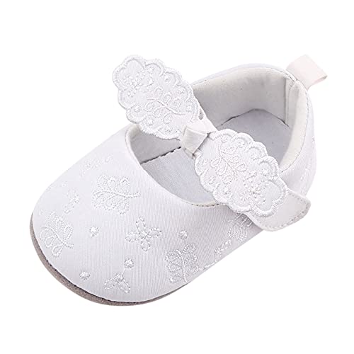 Unisex Neugeborenen Baby Schuhe, Sunday Säugling Mädchen Jungen Krabbelschuhe Herbst Krippeschuhe Turnschuhe Rutschfest Ballerinas Taufschuhe Baby Geschenk 0-18 Monate (Weiß-3, 6-12 Monate) von Sunday_Babykleidung