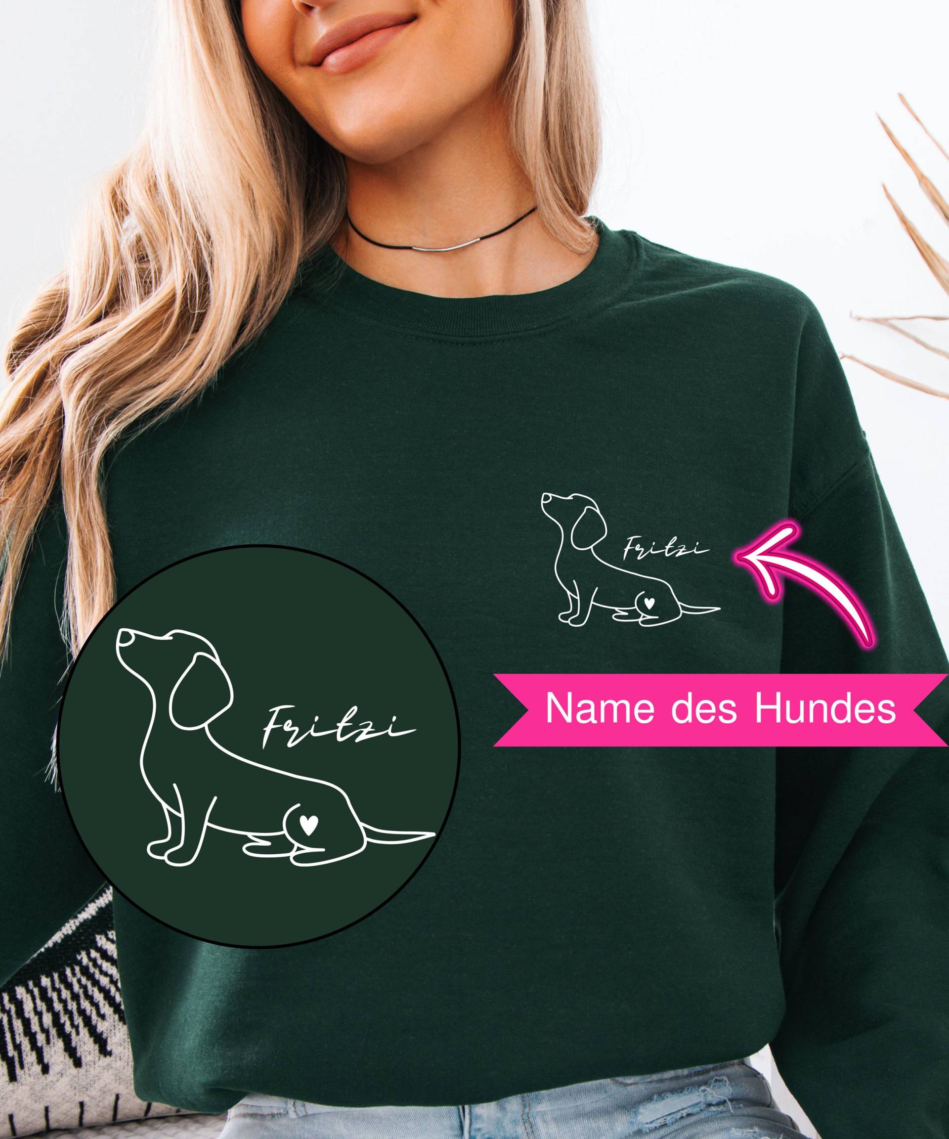 Dackel Mama Sweatshirt Personalisiert | Personalisierter Pullover Für Frauen Lustiges Wurst-Liebhaber-Geschenk Haustier-Besitzer Witziger Teckel von SundayMoodGifts