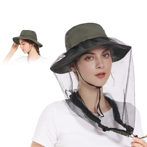 Moskitonetz Kopfschutz Hut - Damen Und Herren Moskito Hut, 100% Nylon + Polyester Netzgewebe, LSF 50+ Sonnenschutz von Sundonix