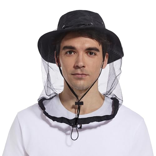 “Mosquito Head Net Sun Hat Moskitonetz Kopfschutz Hut - Damen Und Herren Moskito Hut, 100% Nylon + Polyester Netzgewebe, LSF 50+ Sonnenschutz von Sundonix