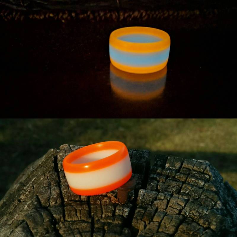 Orange Und Weißer Creamsicle Glow in The Dark Harz Ring - Größe 54 von SundownStudio